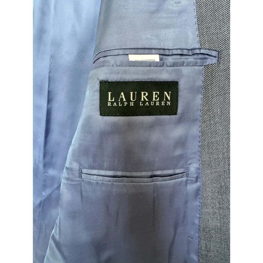 NEW Ralph Lauren Silk Wool Blazer Coat Sport Jacket 2 Button Size 44R Blue